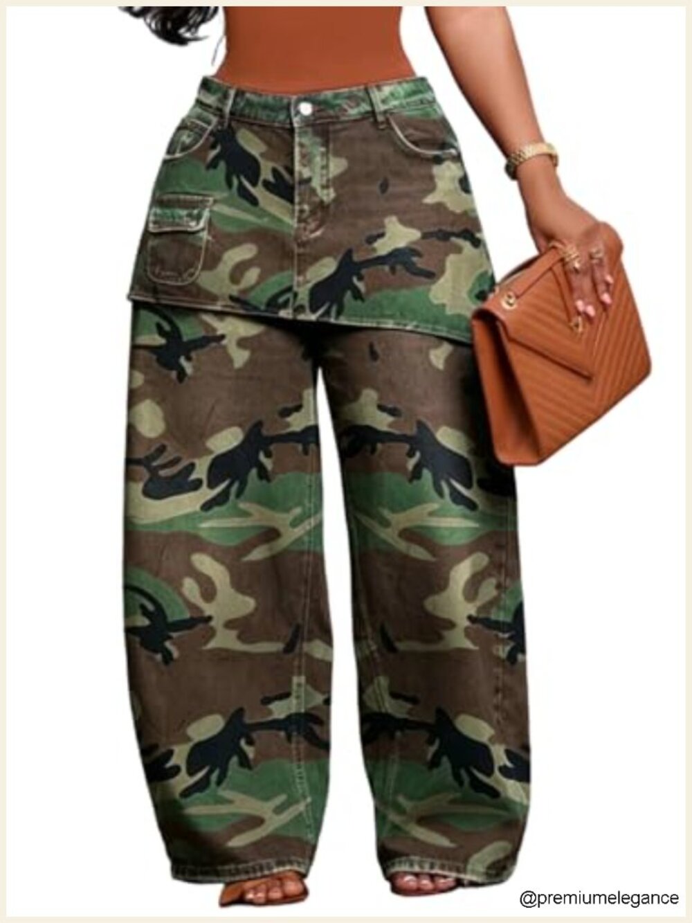 Womens Baggy Cargo Cowboy Long Skirt Pants with Pockets